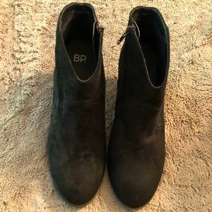 Black suede ankle booties